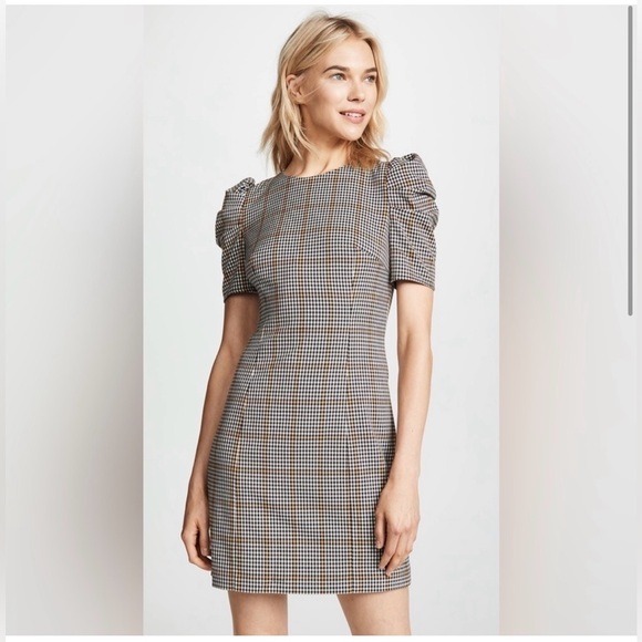Amanda Uprichard “Westwick” Puff sleeve Plaid mini dress - Picture 1 of 10